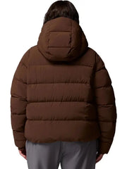 Men’s Brown Hooded Puffer Jacket with Quilted Insulation