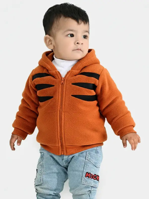 Kids Warm Fleece Hoodie Jacket with Hood, Soft Zip-Up Winter Jacket for Toddlers