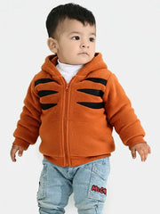 Kids Warm Fleece Hoodie Jacket with Hood, Soft Zip-Up Winter Jacket for Toddlers