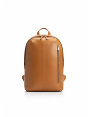 Tan Leather Backpack – Premium Minimal Travel & Work Bag