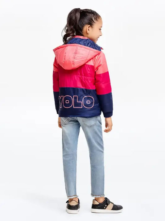 Kids Color Block Hooded Puffer Jacket – Warm, Lightweight & Winter Ready