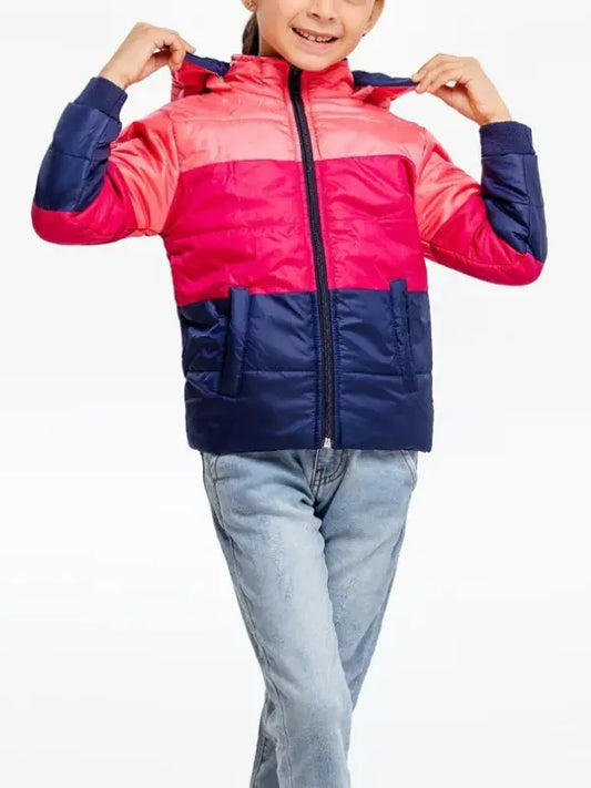 Kids Color Block Hooded Puffer Jacket – Warm, Lightweight & Winter Ready