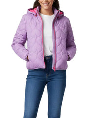 Women’s Purple Heart Quilted Hooded Puffer Jacket, Lightweight Warm Winter Coat