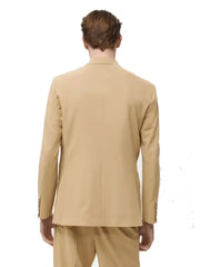 Men’s Beige Double-Breasted Suit Blazer – Tailored Fit Formal Jacket