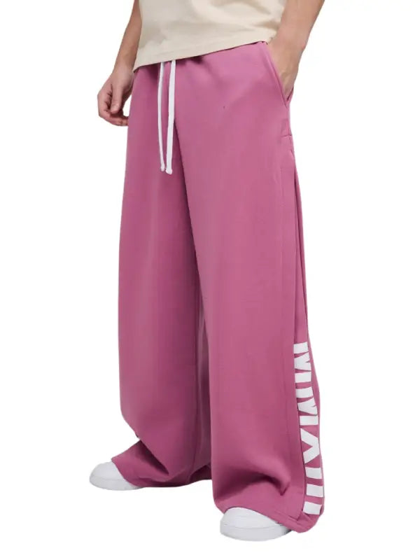 Wide Leg Pink Sweatpants