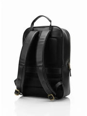 Premium Black Leather Backpack – Minimalist Design, Travel & Work Ready