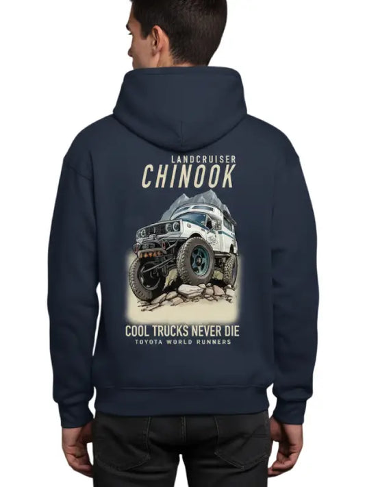 Land Cruiser Chinook Graphic Hoodie | Off-Road 4x4 Adventure Sweatshirt