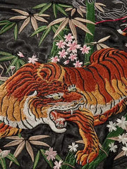 Tiger Embroidered Sukajan Bomber Jacket – Japanese Souvenir Satin Jacket