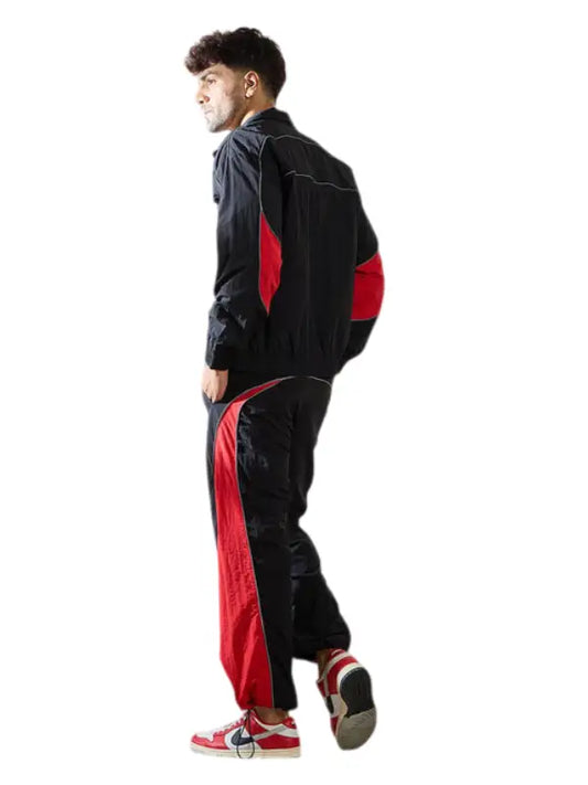 Black and Red Retro Track Suit for Men