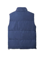 Men’s Navy Blue Quilted Puffer Vest Sleeveless Winter Gilet