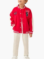 Kids Spider-Man Varsity Jacket Red | Marvel Inspired Baseball Jacket