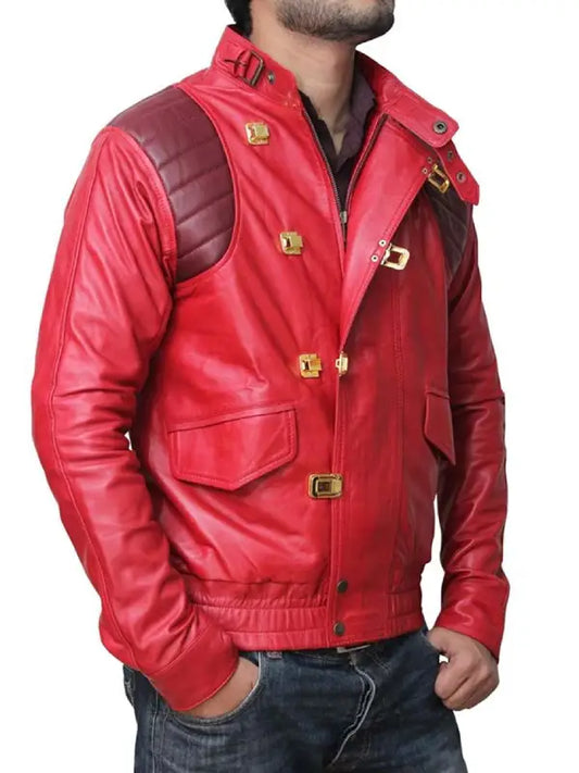 Tyler Durden Red Leather Jacket | Fight Club Inspired Iconic Biker Jacket