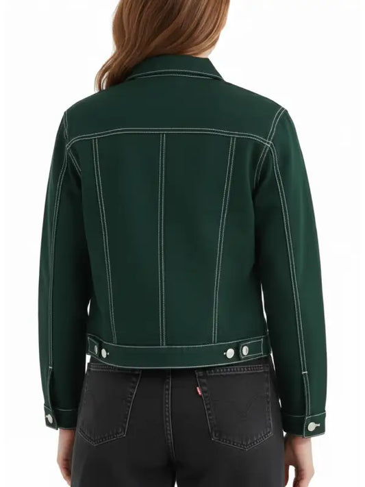 Women’s Dark Green Cropped 9-1-1 May Grant Green Jacket