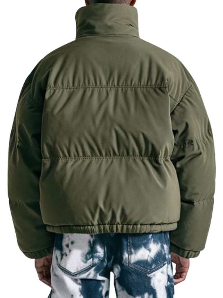 Olive Green Trendy Puffer Jacket