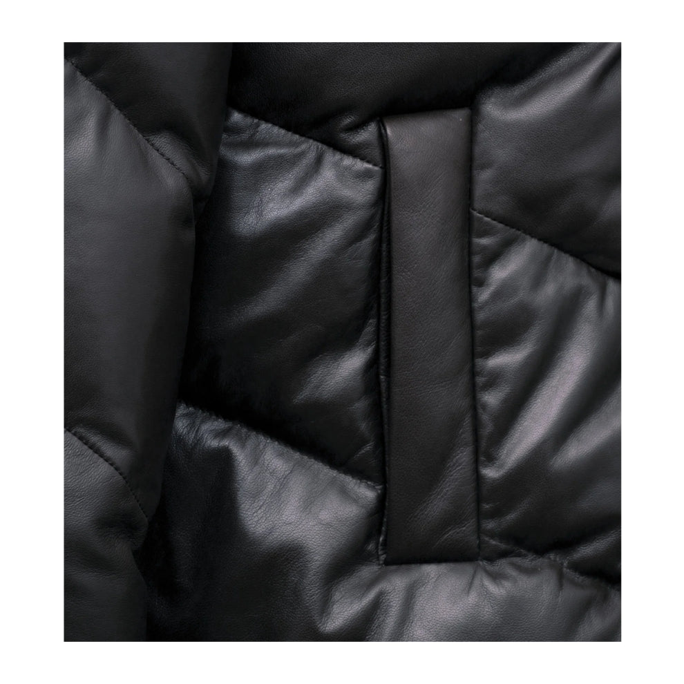 Black Padded Leather Jacket