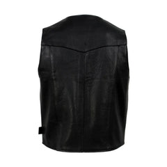 Black Premium Lining Style Real Leather Vest