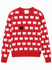 Princess Diana Red Sheep Wool Sweater