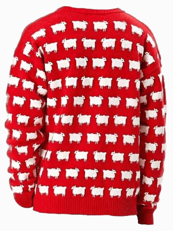 Princess Diana Red Sheep Sweater