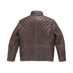 Dark Brown Quilted Real Leather Jacket