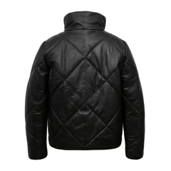 Black Quilted Leather Jacket