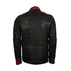 Cafe Racer Black Biker Leather Jacket