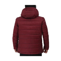 Red Hooded Style Puffer Jacket