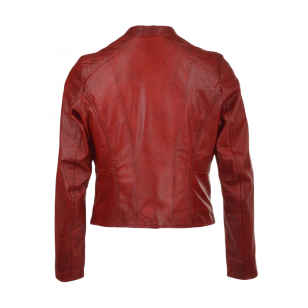 Red Biker Genuine Leather Jacket