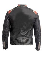 Retro Vintage Cafe Racer Distressed Black Real Leather Jacket