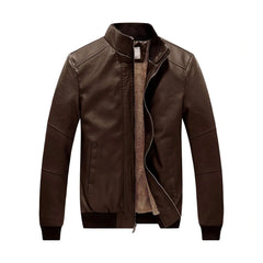 Dark Brown Bomber Leather Jacket