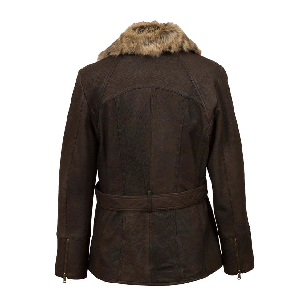 Dark Brown Shearling Leather Jacket