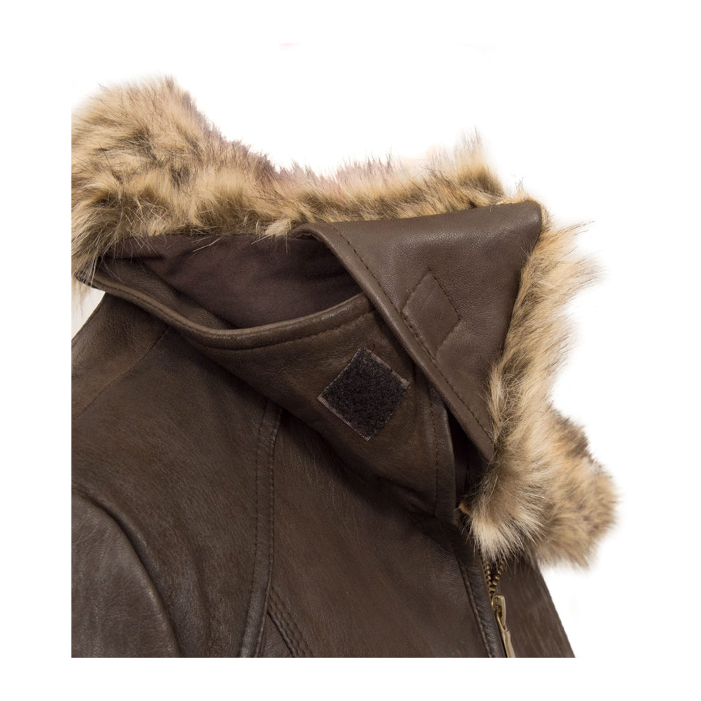 Dark Brown Shearling Leather Jacket