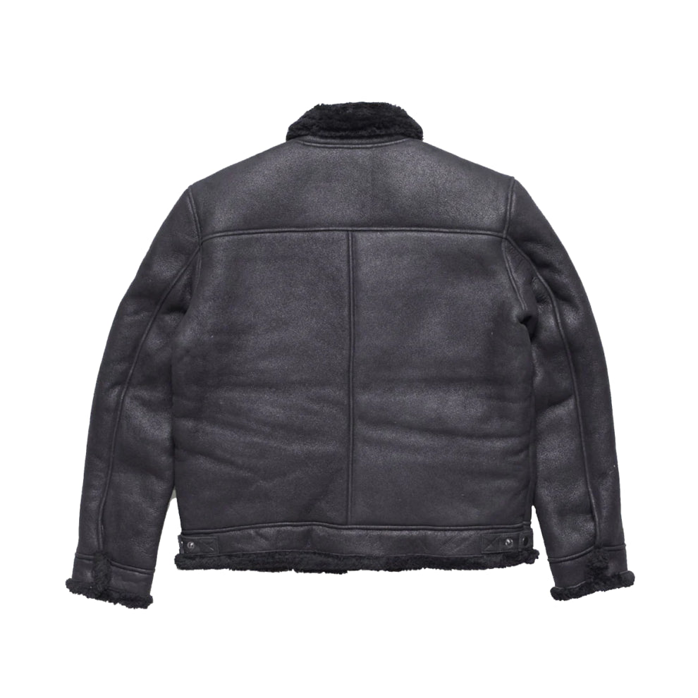 Black Shearling Leather Jacket