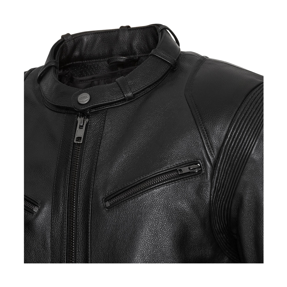 Black Fully Lined Biker Leather Jacket