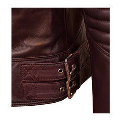 Burgundy Biker Leather Jacket