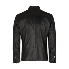 Regular Fit Black Biker Leather Jacket