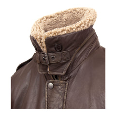 Shearling Distress Brown Leather Jacket