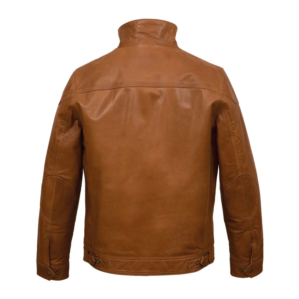 Tan Brown Biker Leather Jacket