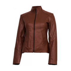 Dark Brown Long Sleeve Genuine leather Jacket