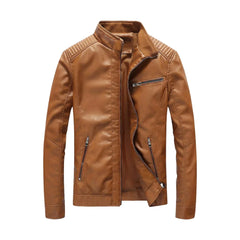 Tan Brown Biker Real Leather Jacket