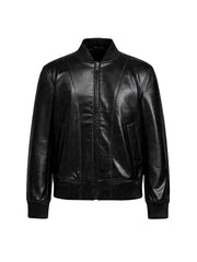 Stylish Faux Leather Bomber Jacket