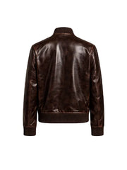 Stylish Faux Leather Bomber Jacket for Everyday