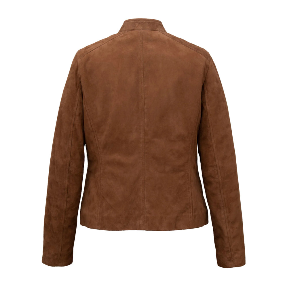 Rust Brown Suede Leather Jacket