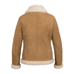 Tan Brown Shearling Leather Jacket