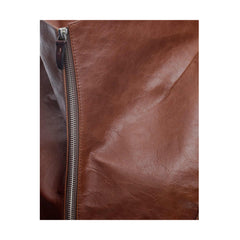 Tan Brown Regular Fit Leather Jacket