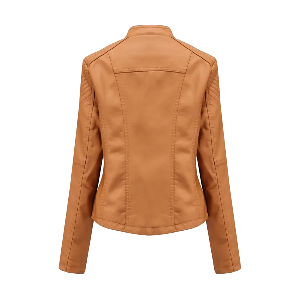 Tan Brown Blazer Style Leather Jacket