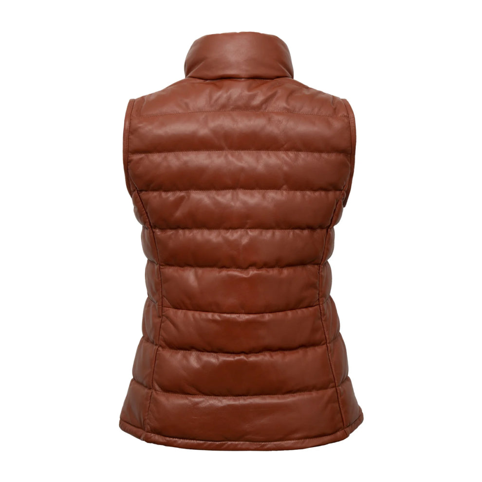 Tan Brown Genuine Leather Gilet