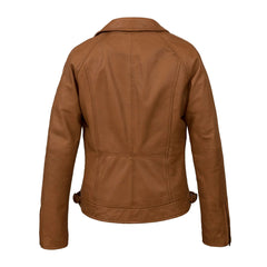 Tan Brown Notch Biker Leather Jacket