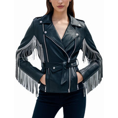 Women's Fringed Cabana Leather Jacket