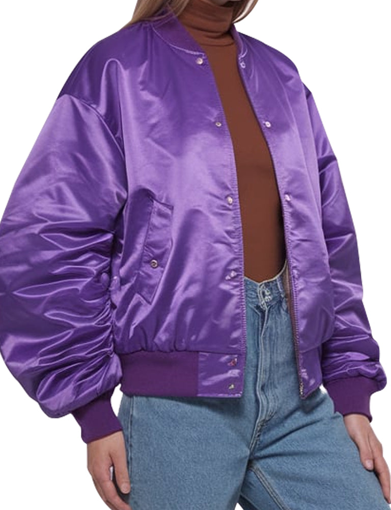 Vibrant purple bomber jacket