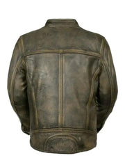 Vintage Biker Cafe Racer Leather Jacket